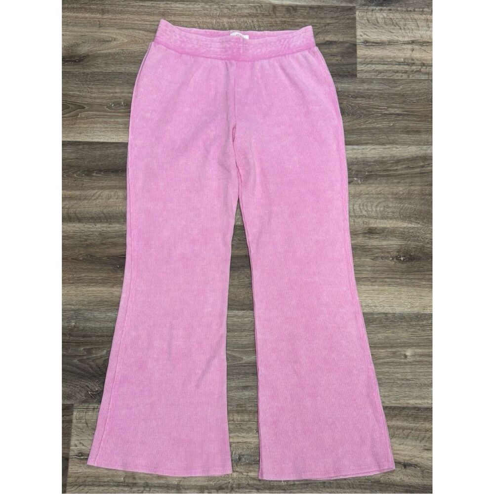 Sunnyside by Sundry Waffle Knit Pink Flare Lounge Pants Women’s Medium